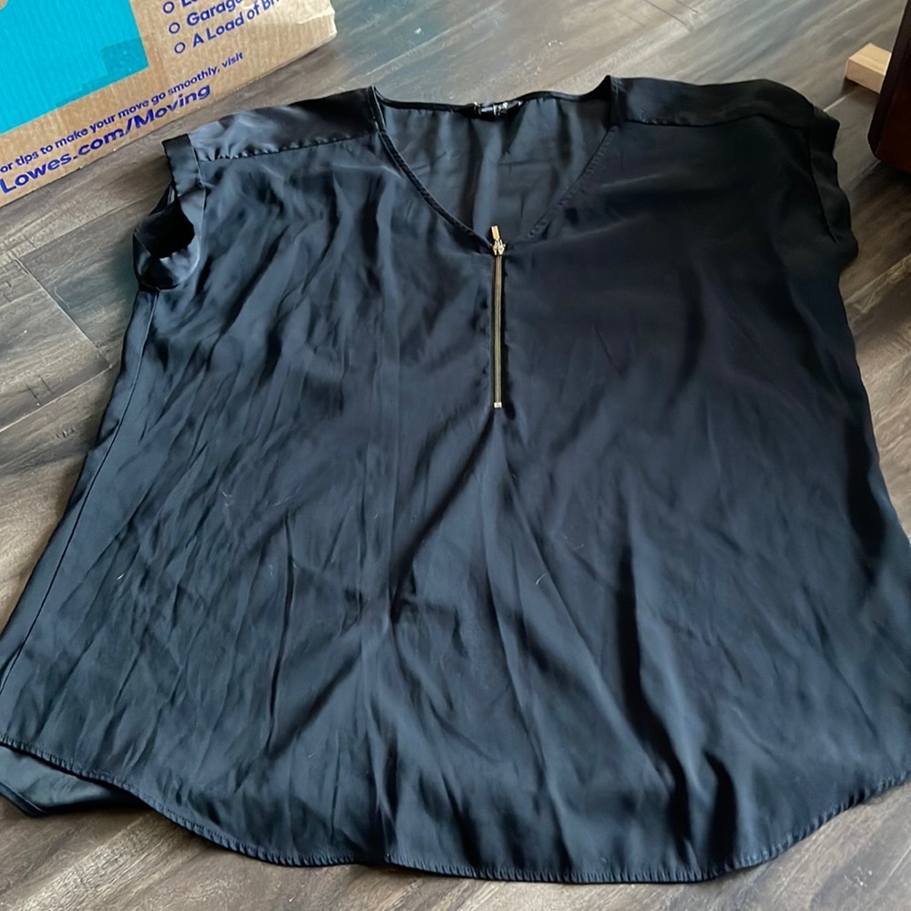 Black Satin Blouse